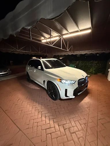 BMW X5 at night after service
