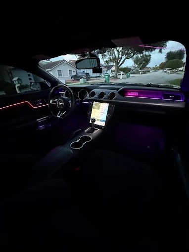 Ford Mustang amber ambient interior lighting